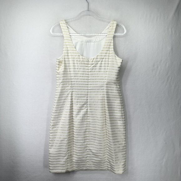 Lilly Pulitzer Henley Corded Organza Gold Stripe Knee Length Dress Size 8 - Picture 6 of 16